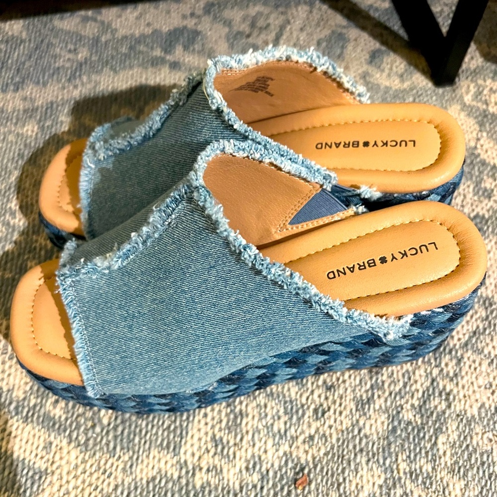 Luck brand denim platforms. Never worn - like new.